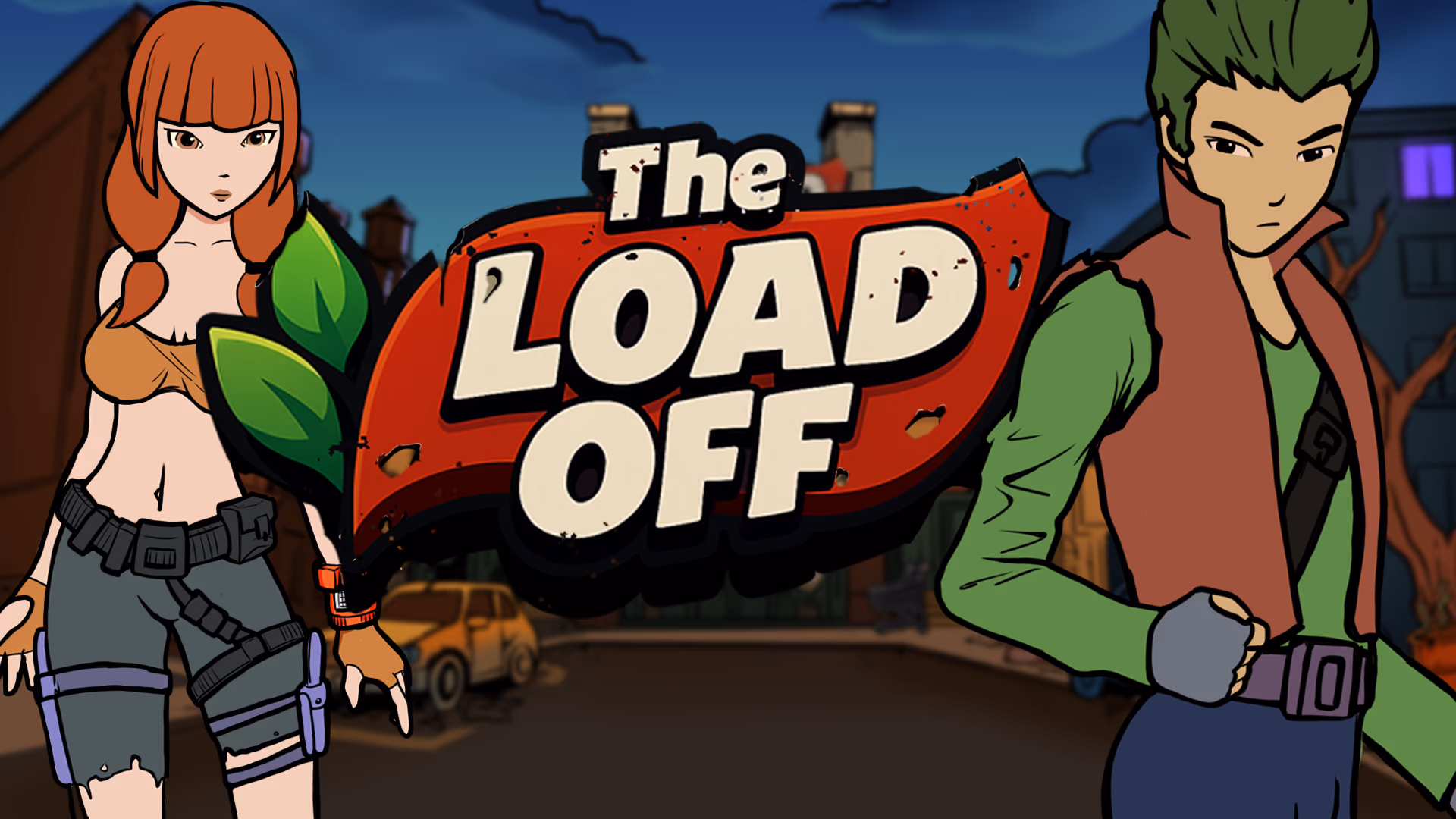 The Load Off — key art of survivors at a camp at the end of the world (suggestive, SFW)